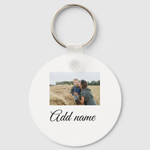 simple minimal add your mum photo name mum gift key ring