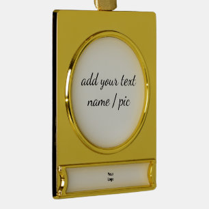 simple minimal add your name bridesmaid wedding s gold plated banner ornament