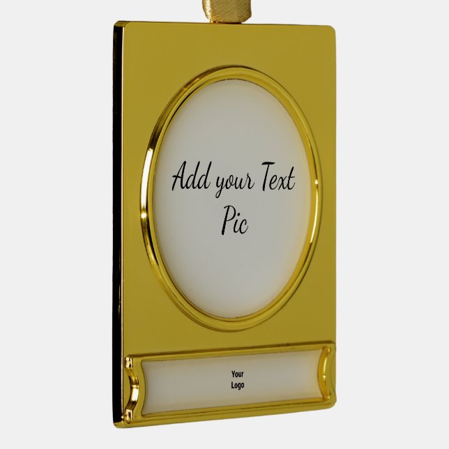 simple minimal add your name bridesmaid wedding  s gold plated banner ornament (Right)