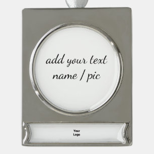 simple minimal add your name bridesmaid wedding  s silver plated banner ornament