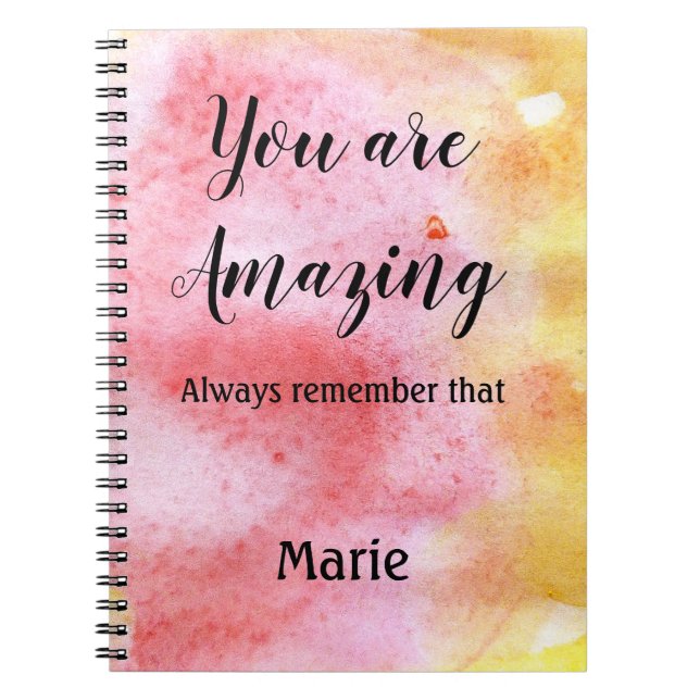 simple minimal add your name city watercolor art notebook (Front)