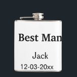 SIMPLE MINIMAL add your name custom best man Hip Flask<br><div class="desc">design</div>