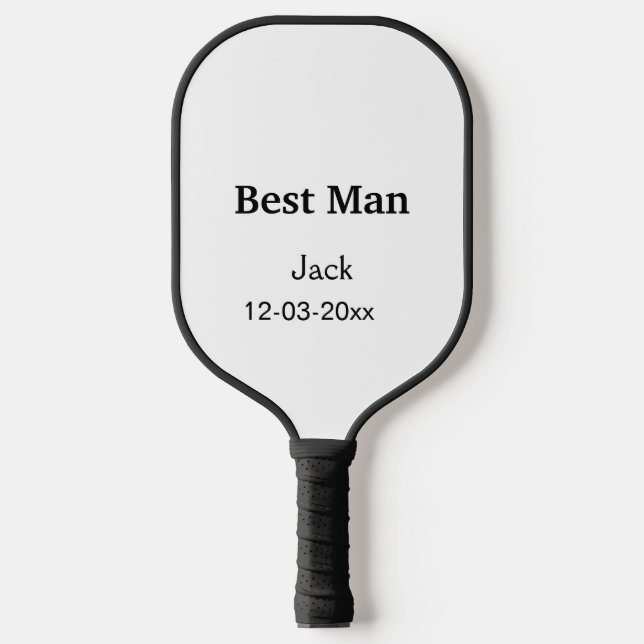 SIMPLE MINIMAL add your name custom best man Pickleball Paddle (Front)