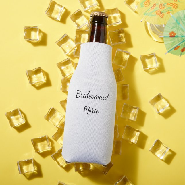 SIMPLE MINIMAL add your name custom bridesmaid   C Bottle Cooler (In Situ Summer)