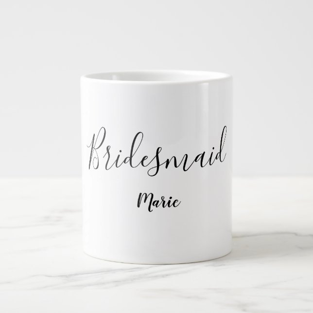 SIMPLE MINIMAL add your name custom bridesmaid  Co Large Coffee Mug (Front)