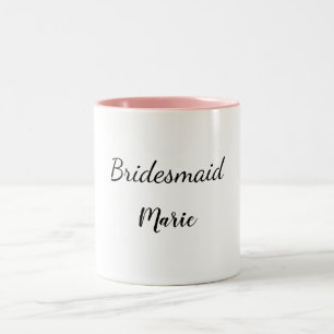 SIMPLE MINIMAL add your name custom bridesmaid   Two-Tone Coffee Mug
