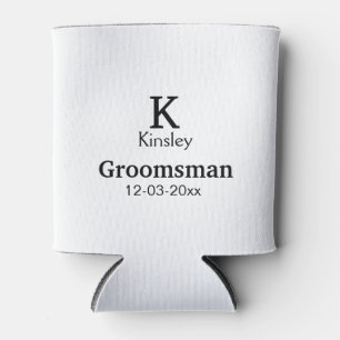 SIMPLE MINIMAL add your name custom groomsman Can Cooler