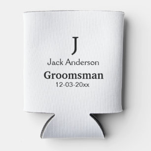 SIMPLE MINIMAL add your name custom groomsman  Can Cooler