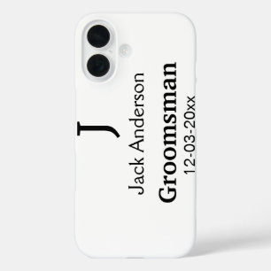 SIMPLE MINIMAL add your name custom groomsman iPhone 16 Case
