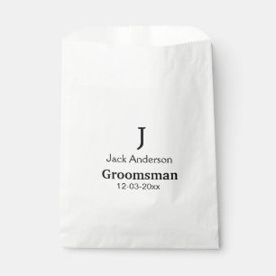 SIMPLE MINIMAL add your name custom groomsman Favour Bags