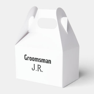SIMPLE MINIMAL add your name custom groomsman Favour Box