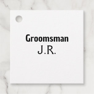 SIMPLE MINIMAL add your name custom groomsman Favour Tags
