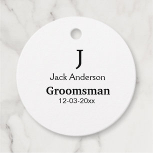 SIMPLE MINIMAL add your name custom groomsman Favour Tags