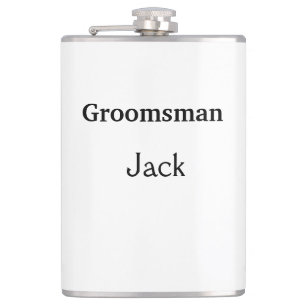 SIMPLE MINIMAL add your name custom groomsman Flas Hip Flask