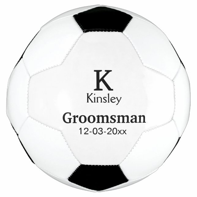SIMPLE MINIMAL add your name custom groomsman  Football (Front)