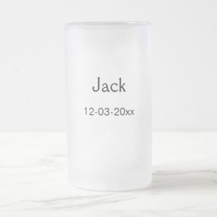 SIMPLE MINIMAL add your name custom groomsman  Frosted Glass Beer Mug