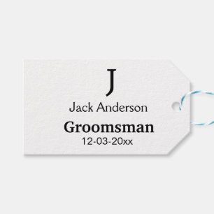 SIMPLE MINIMAL add your name custom groomsman  Gift Tags