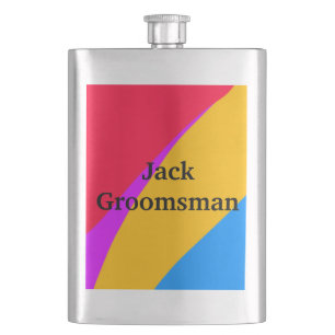 SIMPLE MINIMAL add your name custom groomsman Hip Flask