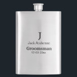 SIMPLE MINIMAL add your name custom groomsman  Hip Flask<br><div class="desc">design</div>