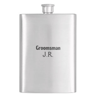 SIMPLE MINIMAL add your name custom groomsman Hip Flask