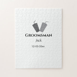 SIMPLE MINIMAL add your name custom groomsman Jigsaw Puzzle