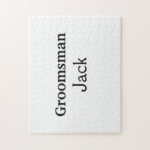 SIMPLE MINIMAL add your name custom groomsman Jigsaw Puzzle