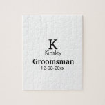 SIMPLE MINIMAL add your name custom groomsman  Jigsaw Puzzle<br><div class="desc">design</div>