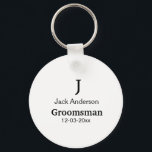 SIMPLE MINIMAL add your name custom groomsman  Key Ring<br><div class="desc">design</div>