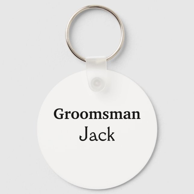SIMPLE MINIMAL add your name custom groomsman    Key Ring (Front)