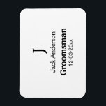 SIMPLE MINIMAL add your name custom groomsman  Magnet<br><div class="desc">design</div>