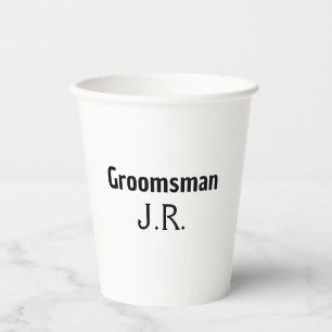 SIMPLE MINIMAL add your name custom groomsman Paper Cups