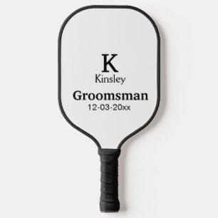 SIMPLE MINIMAL add your name custom groomsman  Pickleball Paddle