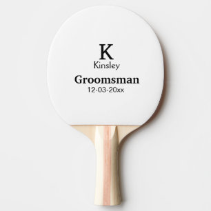 SIMPLE MINIMAL add your name custom groomsman Ping Pong Paddle