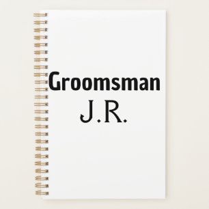 SIMPLE MINIMAL add your name custom groomsman Planner