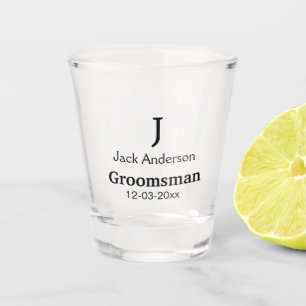 SIMPLE MINIMAL add your name custom groomsman Shot Glass