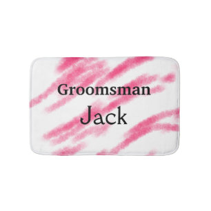 SIMPLE MINIMAL add your name custom groomsman T Bath Mat
