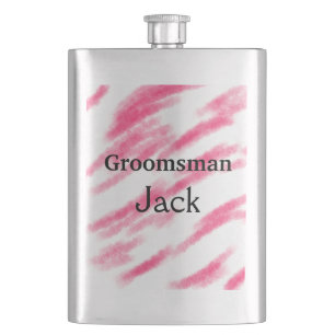 SIMPLE MINIMAL add your name custom groomsman T Hip Flask
