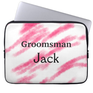 SIMPLE MINIMAL add your name custom groomsman T Laptop Sleeve