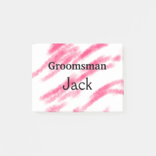 SIMPLE MINIMAL add your name custom groomsman T Post-it Notes