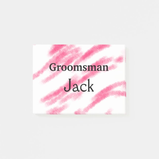 SIMPLE MINIMAL add your name custom groomsman    T Post-it Notes (Front)