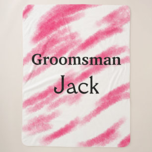 SIMPLE MINIMAL add your name custom groomsman T Sherpa Blanket