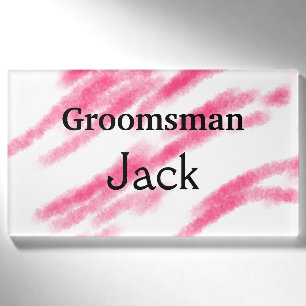 SIMPLE MINIMAL add your name custom groomsman T Tag