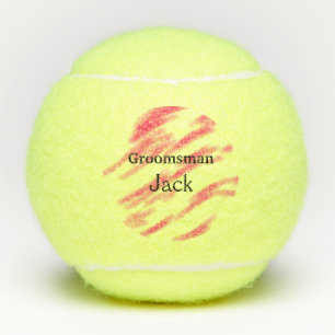 SIMPLE MINIMAL add your name custom groomsman T Tennis Balls