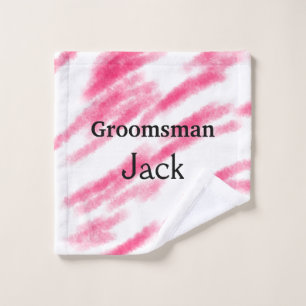 SIMPLE MINIMAL add your name custom groomsman T Wash Cloth