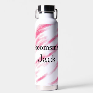 SIMPLE MINIMAL add your name custom groomsman T Water Bottle