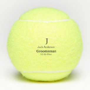 SIMPLE MINIMAL add your name custom groomsman  Tennis Balls
