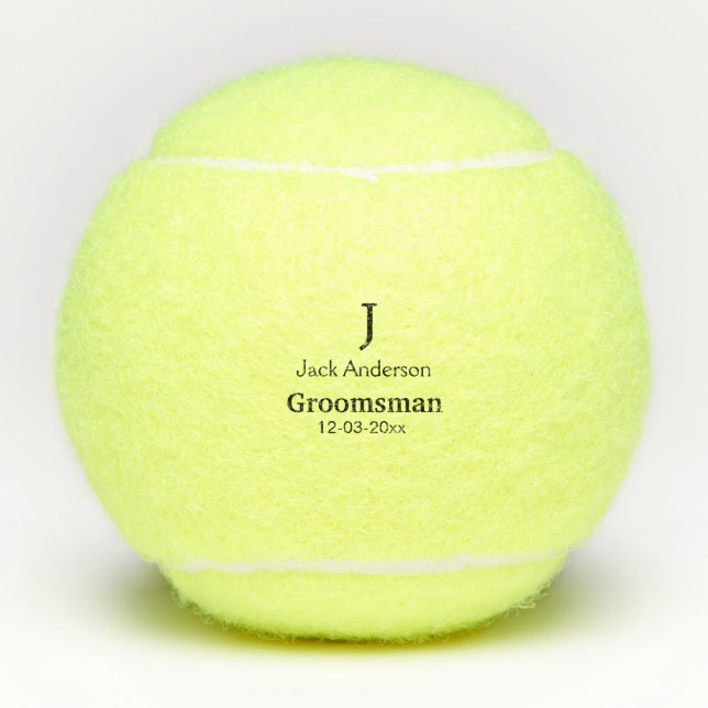 SIMPLE MINIMAL add your name custom groomsman  Tennis Balls (Front)