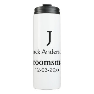 SIMPLE MINIMAL add your name custom groomsman  Thermal Tumbler
