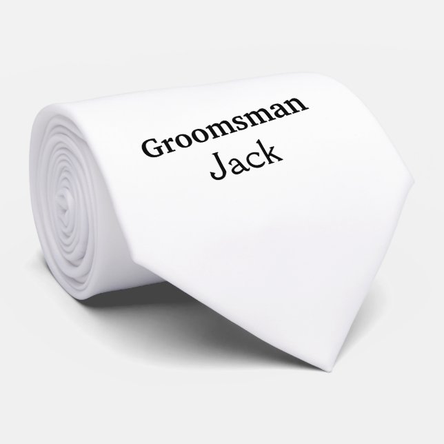 SIMPLE MINIMAL add your name custom groomsman    Tie (Rolled)