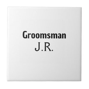 SIMPLE MINIMAL add your name custom groomsman Tile